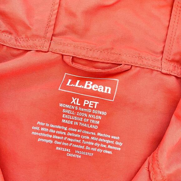 LL Bean‎ Women's Mountain Classic Colorblock Windbreaker | Coral XL Petite - Picture 3 of 9